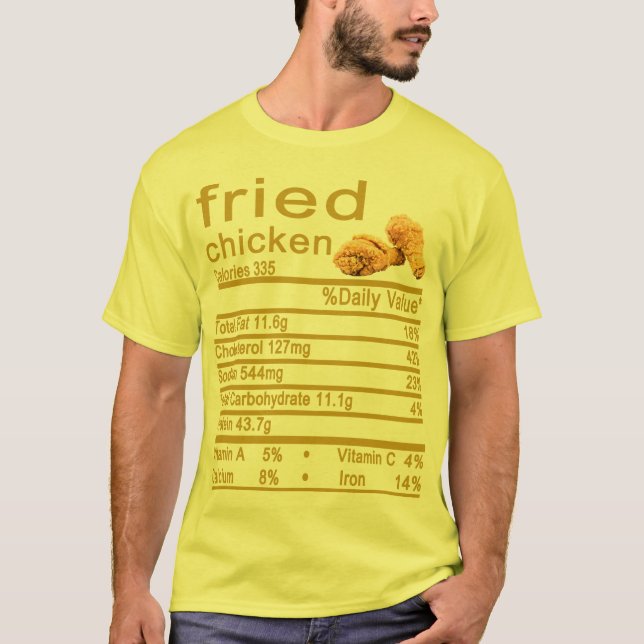 friterad kyckling Nutrition Facts Funny Thanksgivi T Shirt (Framsida)