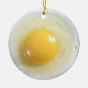 friterat äggfoto julgransprydnad keramik