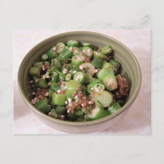 friterat okra Postcard Vykort (Framsida)