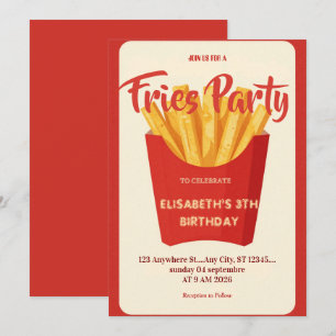 Friterestaurang Födelsedagsfest Inbjudan