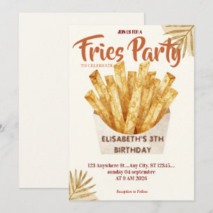 Frites Restaurang Födelsedagsfest Inbjudan