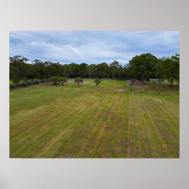 Fritidsparkens landskap i Grönt Fält Poster (Framsidan)