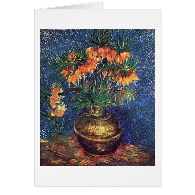 Fritillärare i en koppar Vas av Van Gogh Hälsningskort (Framsidan)