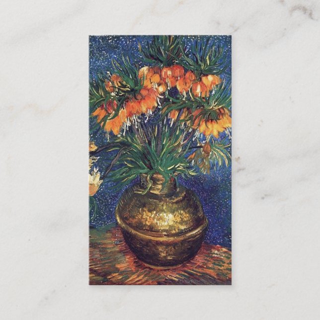 Fritillärare i en koppar Vas av Van Gogh. Visitkort (Framsida)