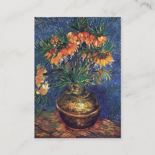 Fritillärare i en koppar Vas av Van Gogh. Visitkort (Framsida)