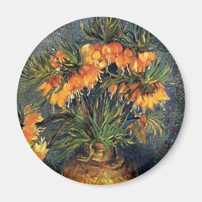 Fritillärare i en koppar Vas av Vincent van Gogh Magnet (Framsidan)