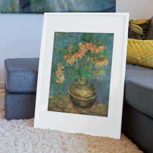Fritillärare i en koppar Vas av Vincent van Gogh Poster