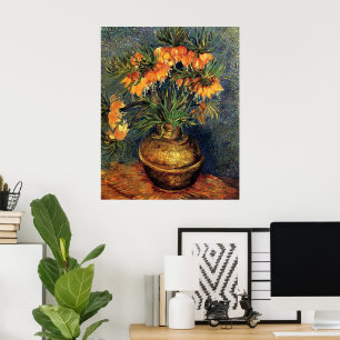 Fritillärare i en koppar Vas av Vincent van Gogh Poster