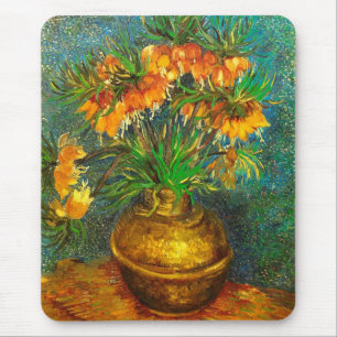 Fritillaries i en förkoppravasVan Gogh konst Musmatta