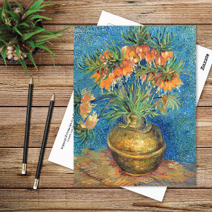 Fritillaries i en kopparvas Van Gogh Vykort