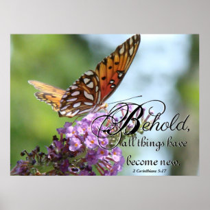 Fritillary Butterfly Flowers New CreEG Poster