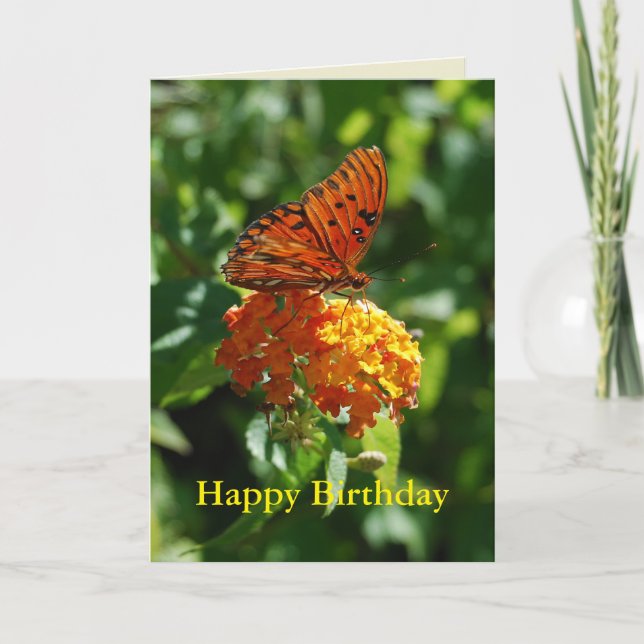 Fritillary Butterfly grattis på födelsedagen, Lant Kort (Framsida)