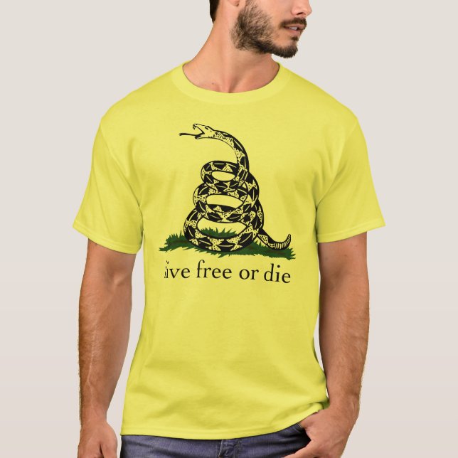 Fritt eller matris för Gadsden flagga levande T Shirt (Framsida)