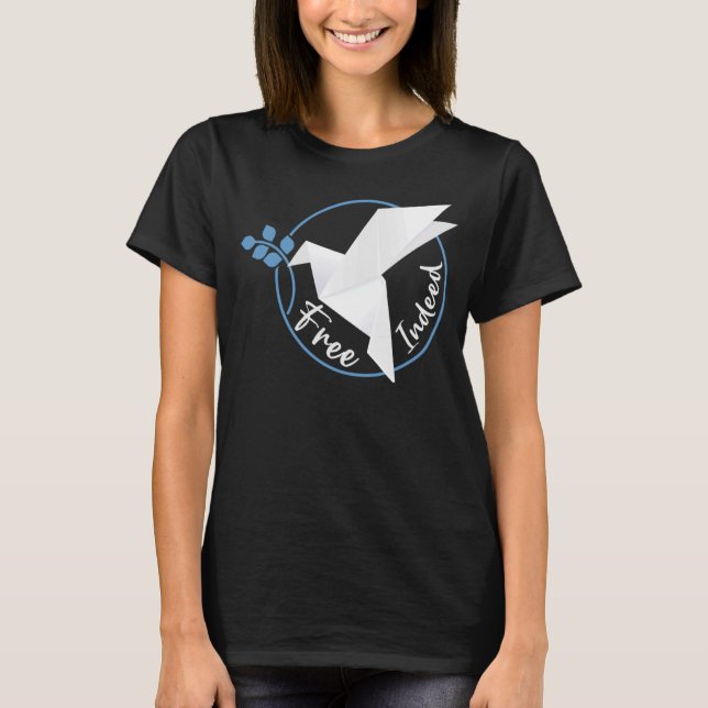 Fritt fågelursprung i den Pappra fällningen Origam T Shirt (Framsida)