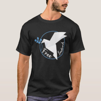 Fritt fågelursprung i den Pappra fällningen Origam T Shirt