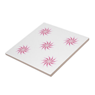 Fritt Flödande Blommig Snygg I Rosa Blad Konst Kakelplatta