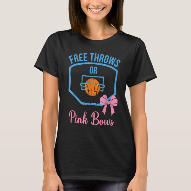 Fritt gasflöde eller Rosa Bows gender avslöjar bab T Shirt (Framsida)