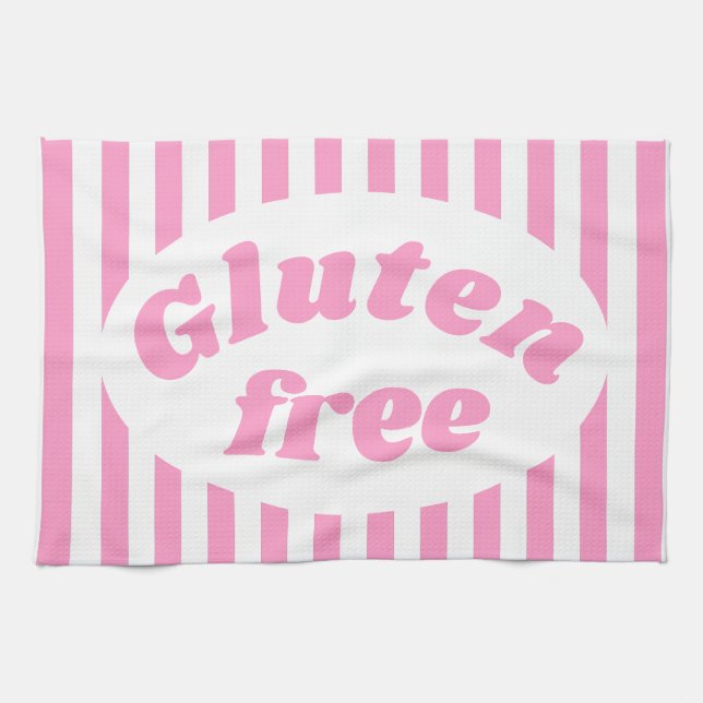 Fritt märkt Coeliac Rosa White Gluten Free Kökshandduk (Horisontell)