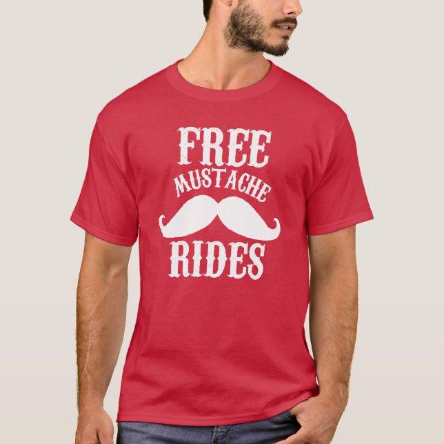 Fritt mustasch rider till skjorta tröja (Framsida)