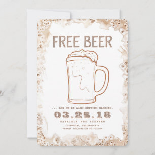 Fritt öl Rustic Funny Non Photo Save Date Spara Datumet