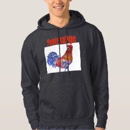 Fritt område för vattenfärgen Tupp Cockerel Hoodie