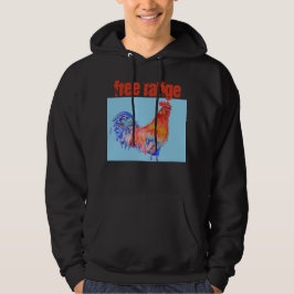 Fritt område för vattenfärgen Tupp Cockerel Hoodie