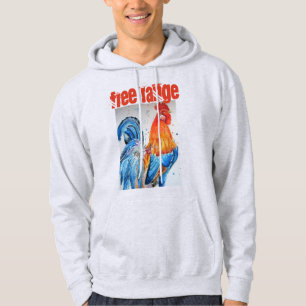 Fritt område för vattenfärgen Tupp Cockerel Hoodie