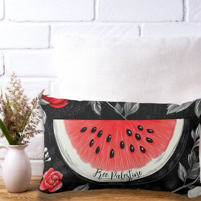 Fritt Palestina Watermelon Lumbarkudde (Free Palestine Lumbar Pillow)