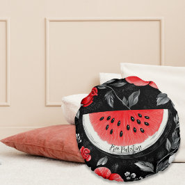 Fritt Palestina Watermelon Rund Kudde