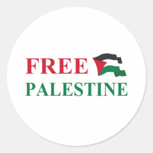 fritt palestinska runt klistermärke