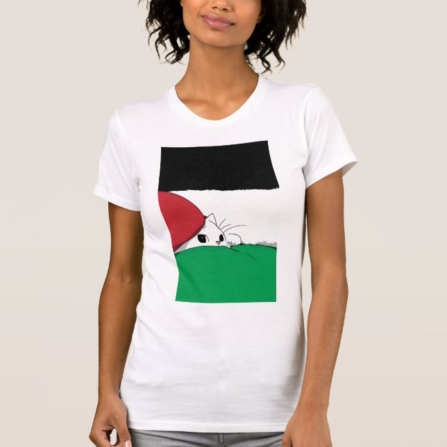 FRITT PALESTINSKT Flagga T Shirt (Framsida)