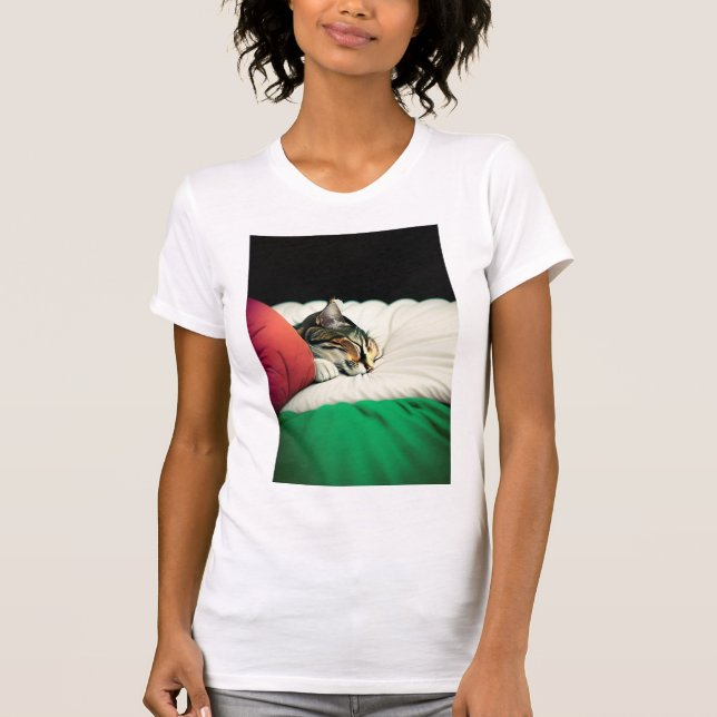 FRITT PALESTINSKT Flagga T Shirt (Framsida)