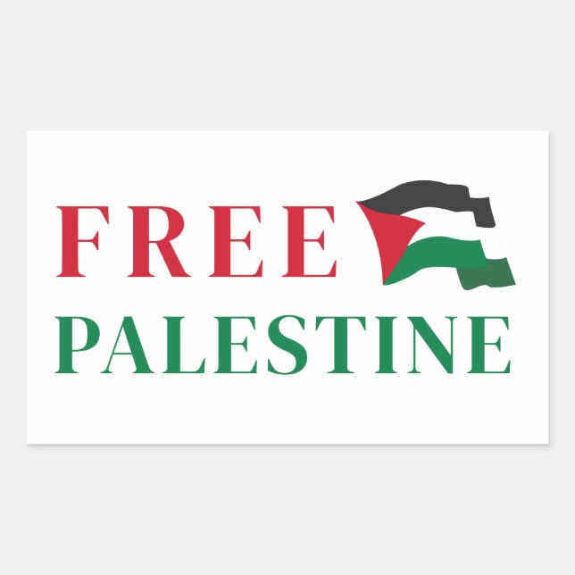 fritt palestinskt Rectangular Sticker Rektangulärt Klistermärke (Framsida)