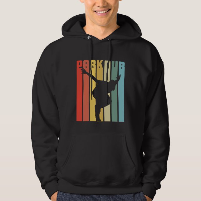 Fritt rinnande hopp för Retro Parkour gåvastad Hoodie (Framsida)