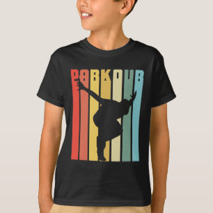 Fritt rinnande hopp för Retro Parkour gåvastad T Shirt