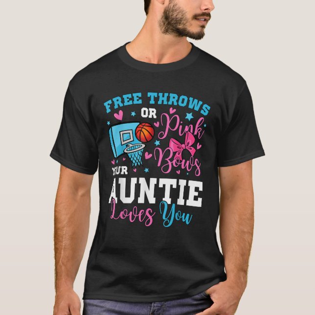 Fritt Rosa Bows Auntie Kärlek Du Gender R T Shirt (Framsida)