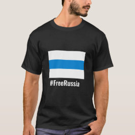 Fritt Ryssland - Engelska - vit blå vit Flagga T Shirt