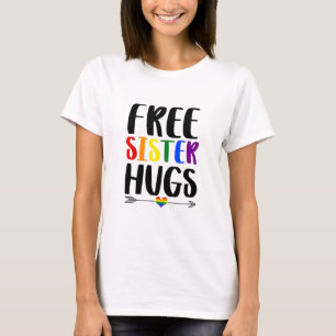 Fritt sisterkuggar med pilregnbåge Gay pride T Shirt