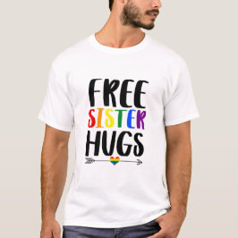 Fritt sisterkuggar med pilregnbåge Gay pride T Shirt