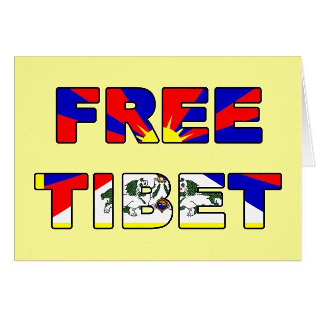 Fritt Tibet kort (Framsidan Horizontal)