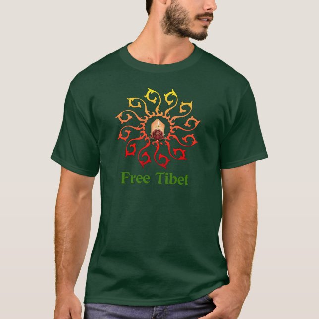 Fritt Tibet stearinljus T-shirt (Framsida)