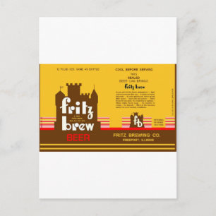 FRITZ BREW CONE TOP BEER KAN UTFORMA FREEPORT ILL VYKORT