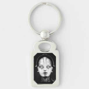 Fritz Lang's Maschinenmensch Rektangulärt Silverfärgad Nyckelring