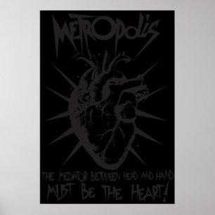 Fritz Langs Metropolis Mediator mellan Hand Poster