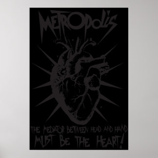 Fritz Langs Metropolis Mediator mellan Hand Poster