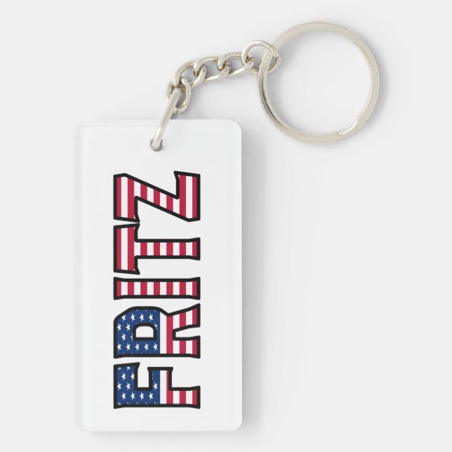 Fritz Name Vorname USA Flagge Anhänger Schlüssel (Baksidan)