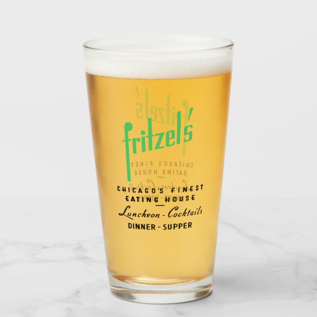 Fritzels Restaurant, State & Sjö, Chicago, IL Glaskopp (Framsida fylld)
