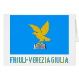 Friuli-Venezia Giulia flagga med namn Hälsningskort