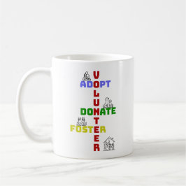 Frivillig Adoptivfamilj Donera Foster Djur Räddnin Kaffemugg