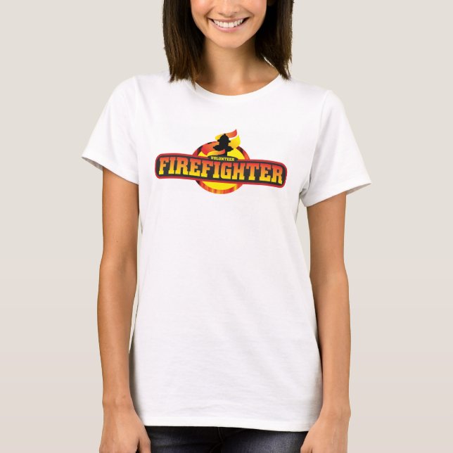 Frivillig Firefighter-kvinnans t-shirt (Framsida)